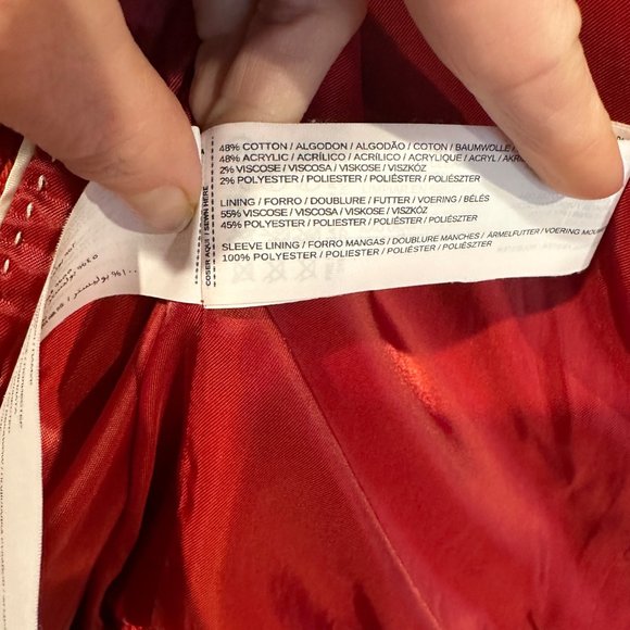 Mango Red Blazer Jacket Size XS - Picture 5 of 6